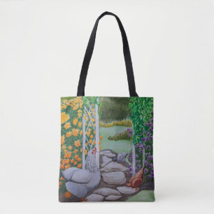 Happy Chicken Park Tote Bag