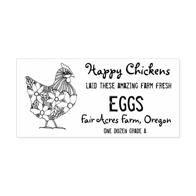 Happy Chickens Egg Carton Stamp (Imprint)