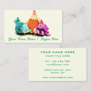 Happy Chickens Farm Funny Farmer Business Card