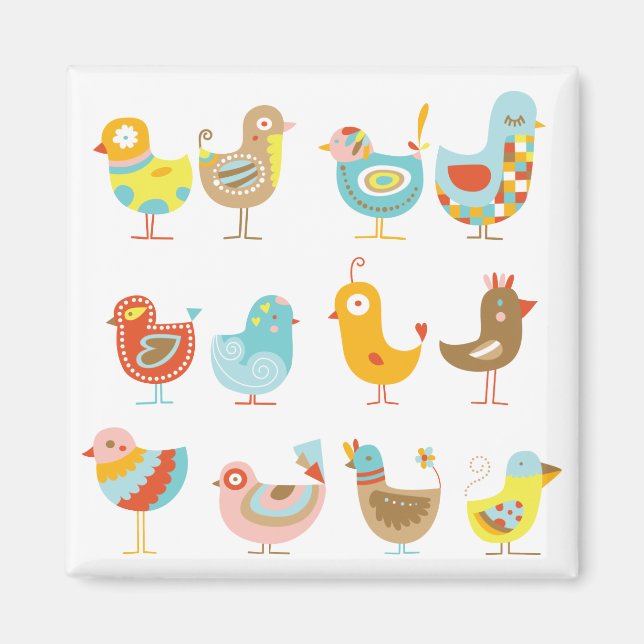 Happy Chickens Magnet (Front)