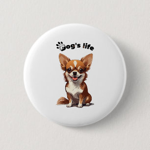 Happy Chihuahua � Cute Design for Dog Lovers 6 Cm Round Badge