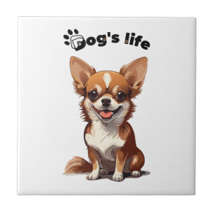 Happy Chihuahua � Cute Design for Dog Lovers Ceramic Tile