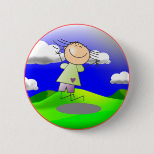 Happy Child at Play 6 Cm Round Badge