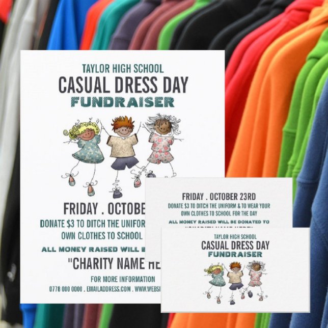 Happy Children, Casual Dress Day Fundraiser Advert Flyer (Creator Uploaded)
