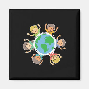 Happy Children - Environmental Protection Earth Da Magnet