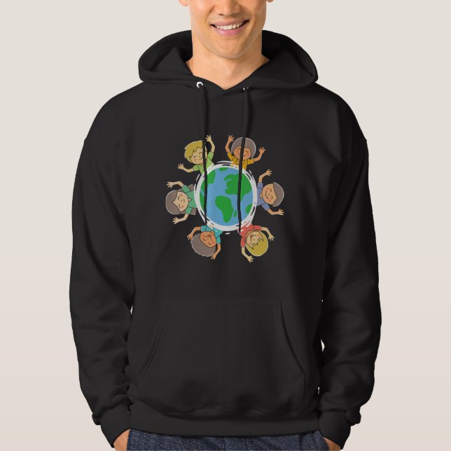 Happy Children Environmental Protection Earth Day  Hoodie (Front)