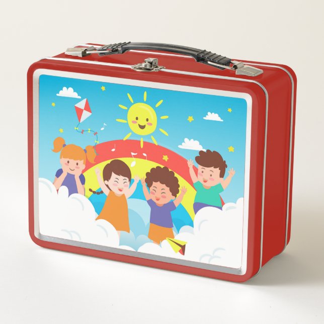 Happy Children Metal Lunch Box (Front)