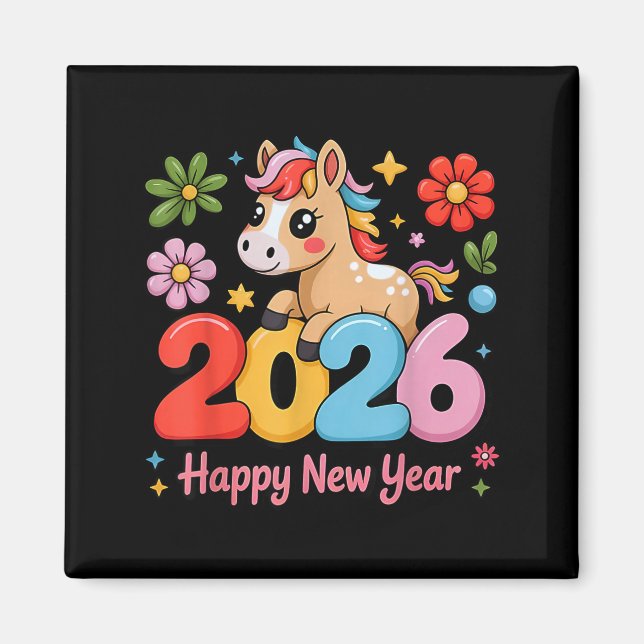 Happy Chinese Lunar New Year 2026 Year Of The Fire Magnet (Front)