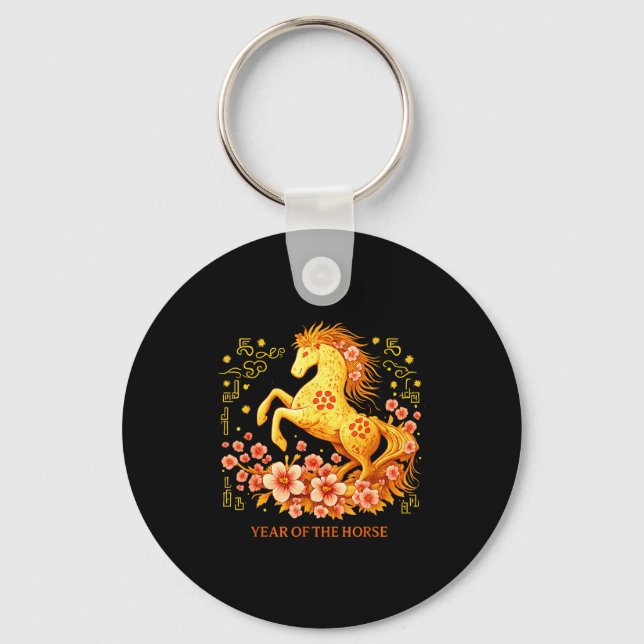 Happy Chinese Lunar New Year 2026 Year Of The Hors Key Ring (Front)