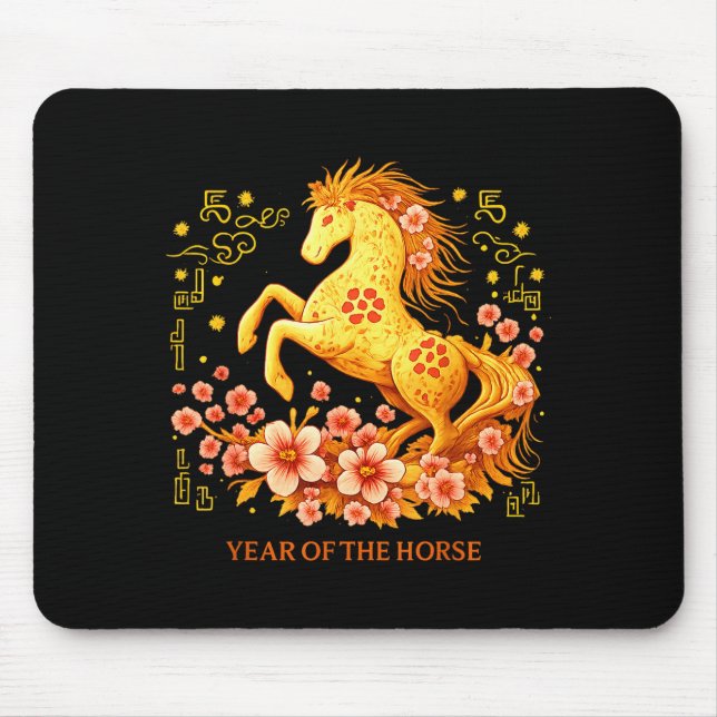 Happy Chinese Lunar New Year 2026 Year Of The Hors Mouse Pad (Front)
