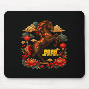 Happy Chinese Lunar New Year Of The Horse 2026  Mouse Pad