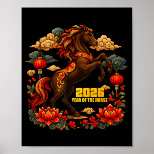 Happy Chinese Lunar New Year Of The Horse 2026  Poster