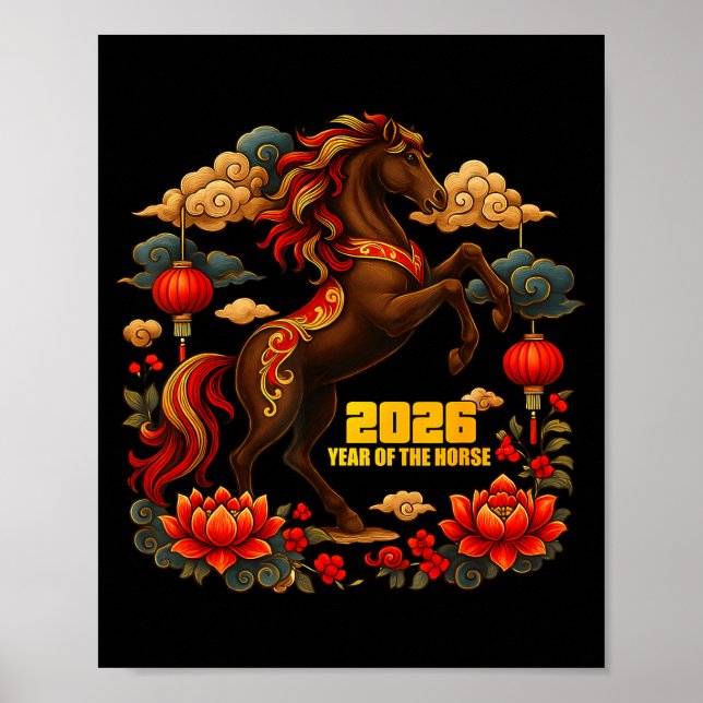 Happy Chinese Lunar New Year Of The Horse 2026  Poster (Front)