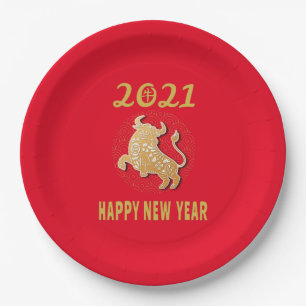 Happy Chinese New Year 2021 Paper Plate