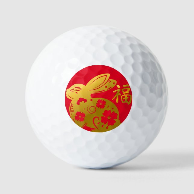 Happy Chinese New Year 2023 Rabbit   Golf Balls (Front)