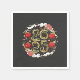Happy Chinese New Year 2025 Snake Culture Napkin