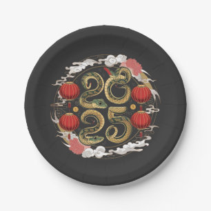 Happy Chinese New Year 2025 Snake Culture Paper Plate