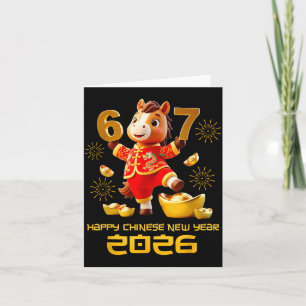 Happy Chinese New Year 2026 Funny Horse 6 7 Meme 6 Card