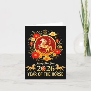 Happy Chinese New Year 2026 Lunar Year Of The Hors Card