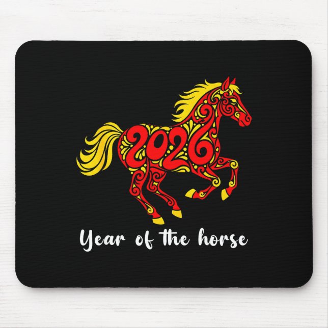 Happy Chinese New Year 2026 Year Of The Horse Horo Mouse Pad (Front)