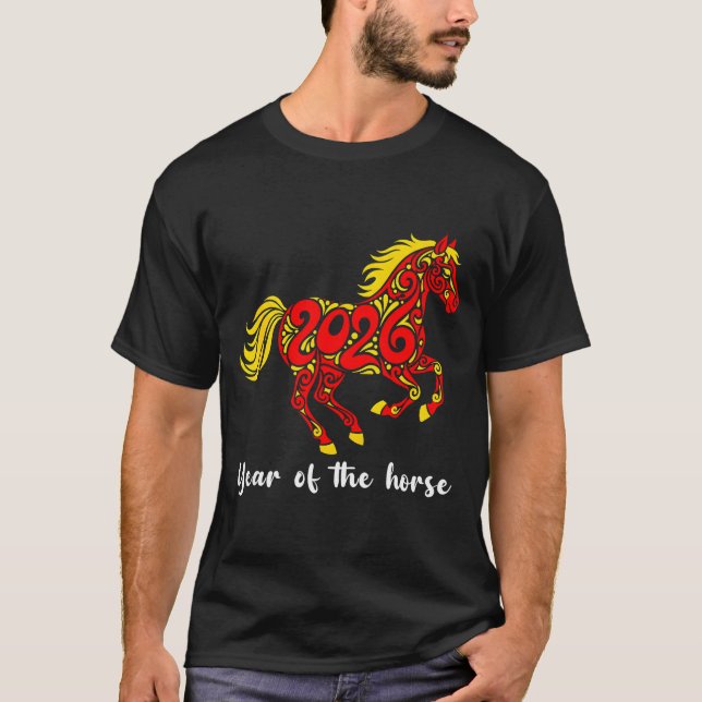 Happy Chinese New Year 2026 Year Of The Horse Horo T-Shirt (Front)