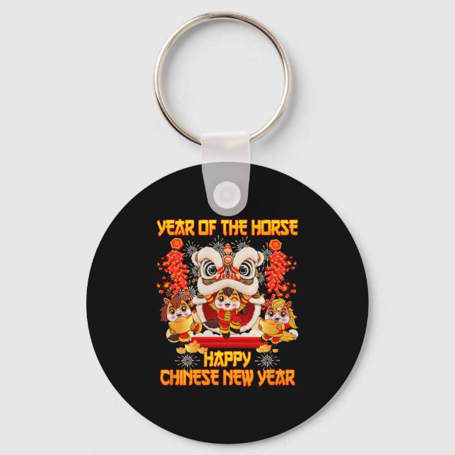 Happy Chinese New Year 2026 Year Of The Horse Kid  Key Ring (Front)