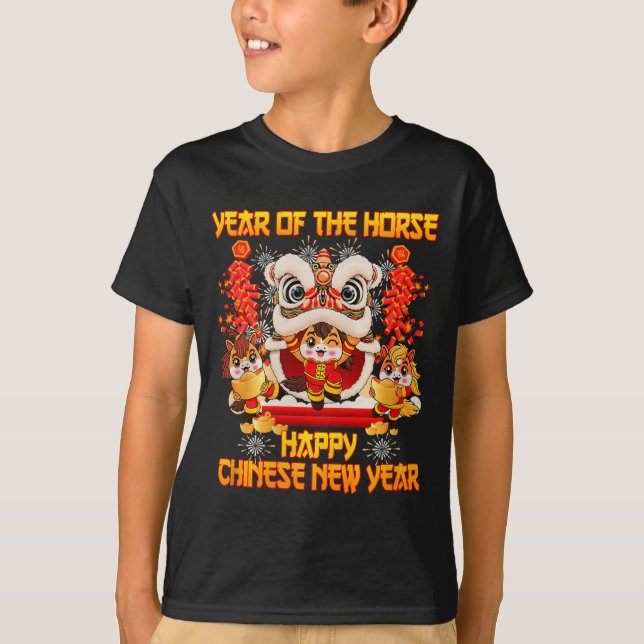 Happy Chinese New Year 2026 Year Of The Horse Kid  T-Shirt (Front)