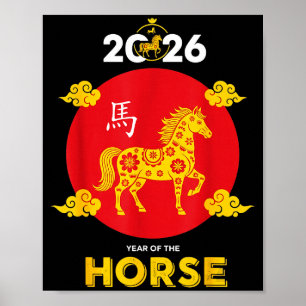 Happy Chinese New Year 2026 Year Of The Horse  Poster