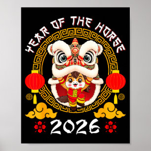 Happy Chinese New Year 2026 Year Of The Horse Trad Poster