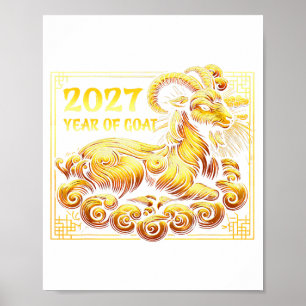 Happy Chinese New Year 2027 - Lunar New Year Goat Poster