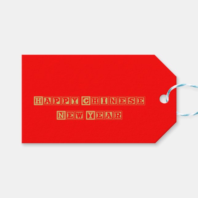 Happy Chinese New Year Gift Tags (Front (Horizontal))