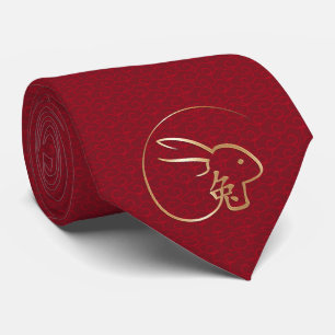 Happy Chinese New Year Golden Auspicious Cloud  Ne Tie