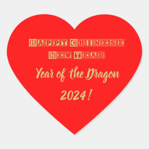 Happy Chinese New Year Heart Sticker