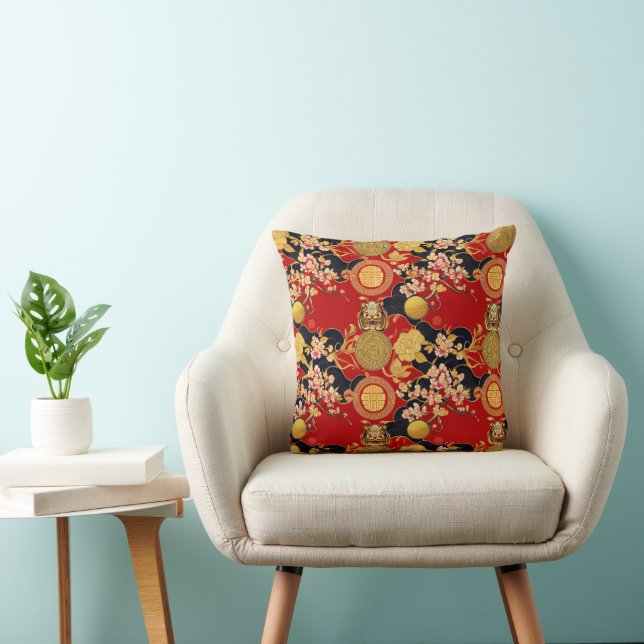 Happy Chinese New Year modern asian pattern Cushion (Chair)