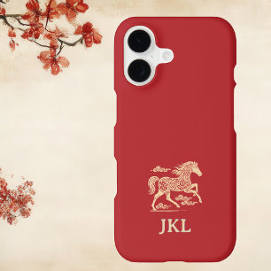 Happy Chinese New Year of Horse Elegant Gold Red 