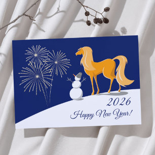 Happy Chinese New Year of the Fire Horse 2026 Holiday Card