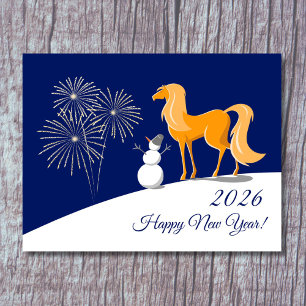 Happy Chinese New Year of the Fire Horse 2026 Holiday Postcard