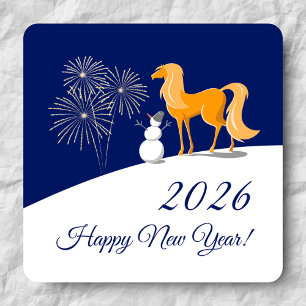 Happy Chinese New Year of the Fire Horse 2026  Square Sticker
