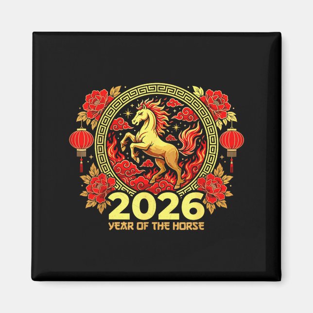 Happy Chinese New Year Of The Fire Horse Chinese Z Magnet (Front)