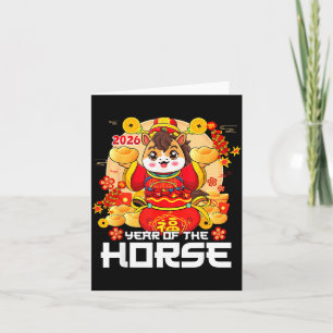 Happy Chinese New Year Of The Horse 2026 Lunar New Thank You Card