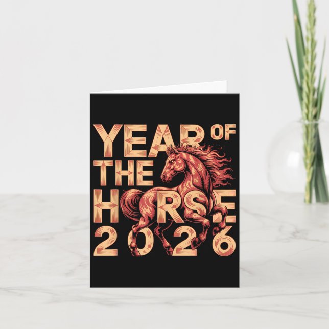 Happy Chinese New Year Of The Horse 2026 Lunar Zod Card (Front)