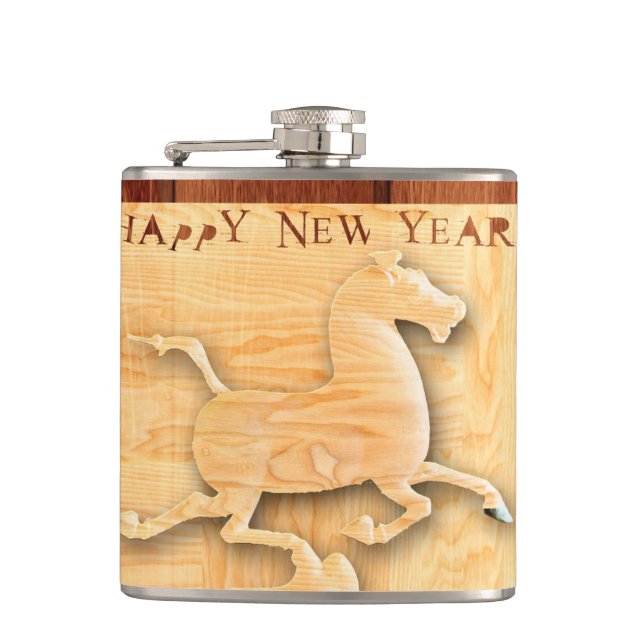 Happy Chinese New Year of the Horse Flask (Front)