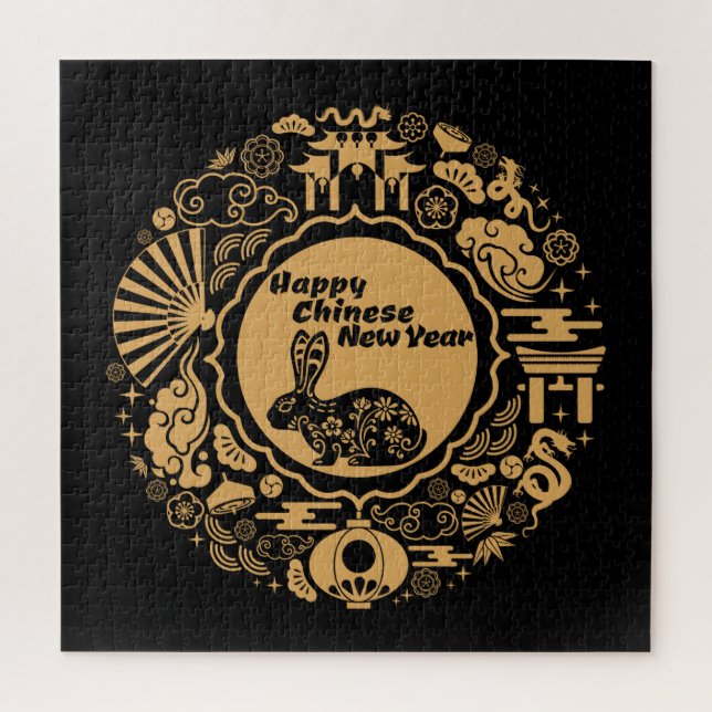 Happy Chinese New Year of the Rabbit Jigsaw Puzzle (Vertical)