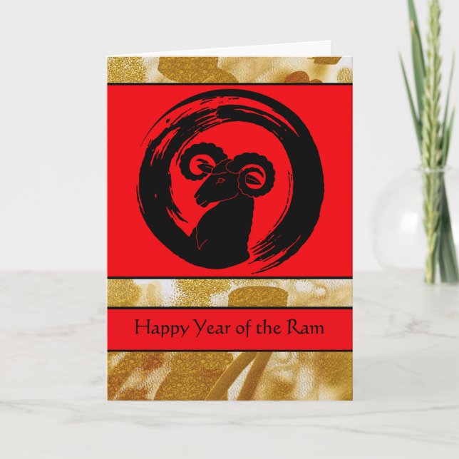 Happy Chinese New Year of the Ram Card (Front)