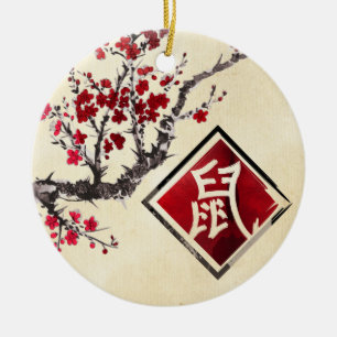 Happy Chinese New Year of The Rat - 2020 Ceramic Ornament