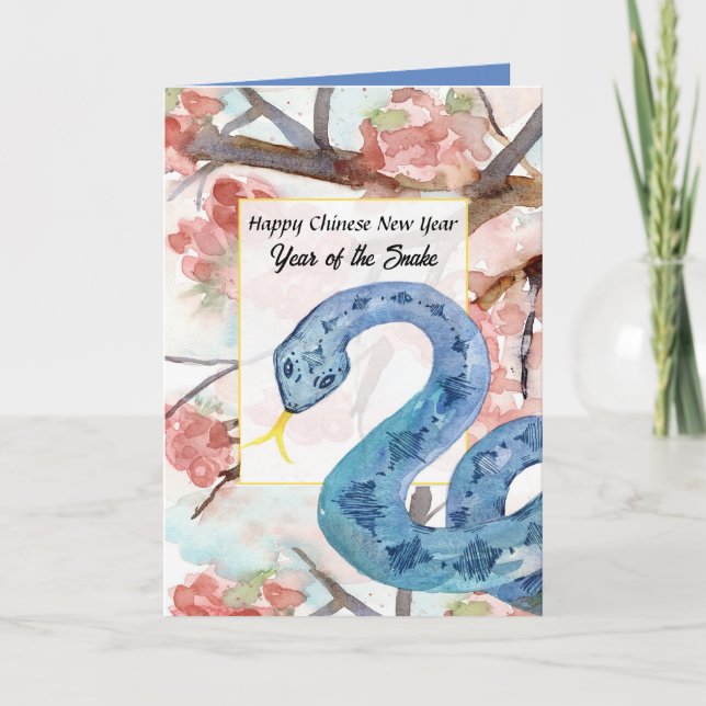 Happy Chinese New Year Of The Snake  Card (Front)