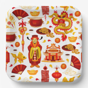 Happy Chinese New Year Paper Plate
