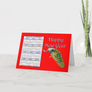 Happy Chinese New Year with calendar  Vietnam tet Holiday Card