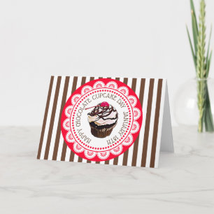 Happy Chocolate Cupcake Day Blank Greeting Card