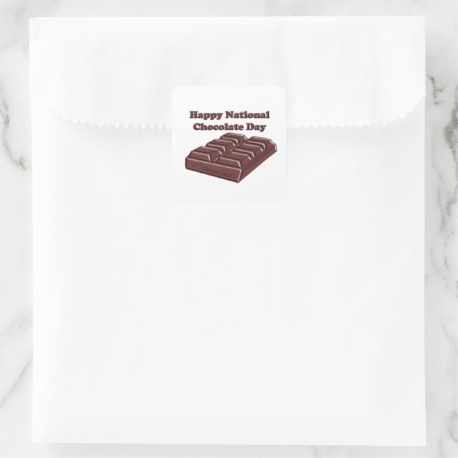  Happy Chocolate Day! Square Sticker (Bag)